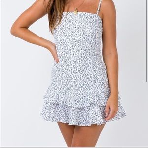 Princess Polly blue and white floral dress